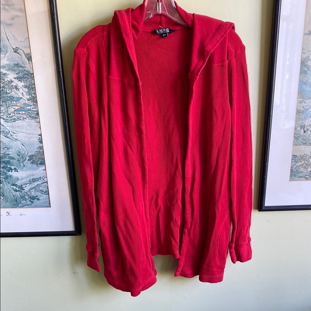 Ralph Lauren Red Open Cardigan
